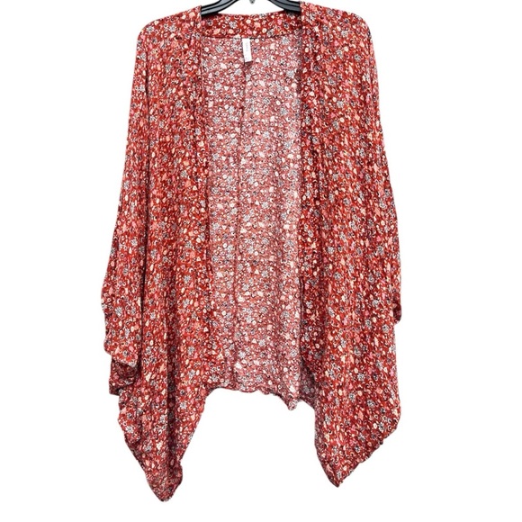 Torrid Floral Lightweight Cardigan Boho Plus Sz 3/4 Cottagecore Prairie Garden - Picture 1 of 4